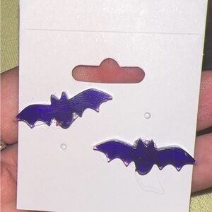 Purple Bat Earrings